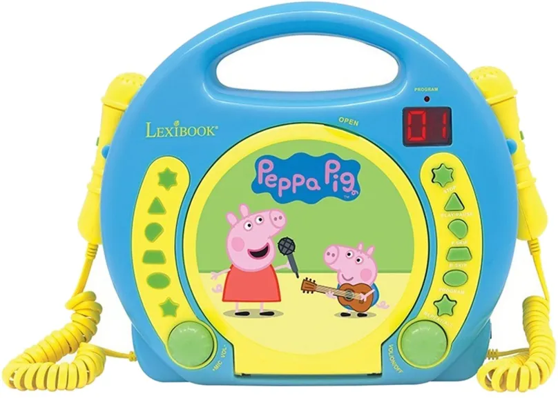 Hudobná hračka Lexibook Peppa Pig Prenosný CD prehrávač s 2 mikrofónmi