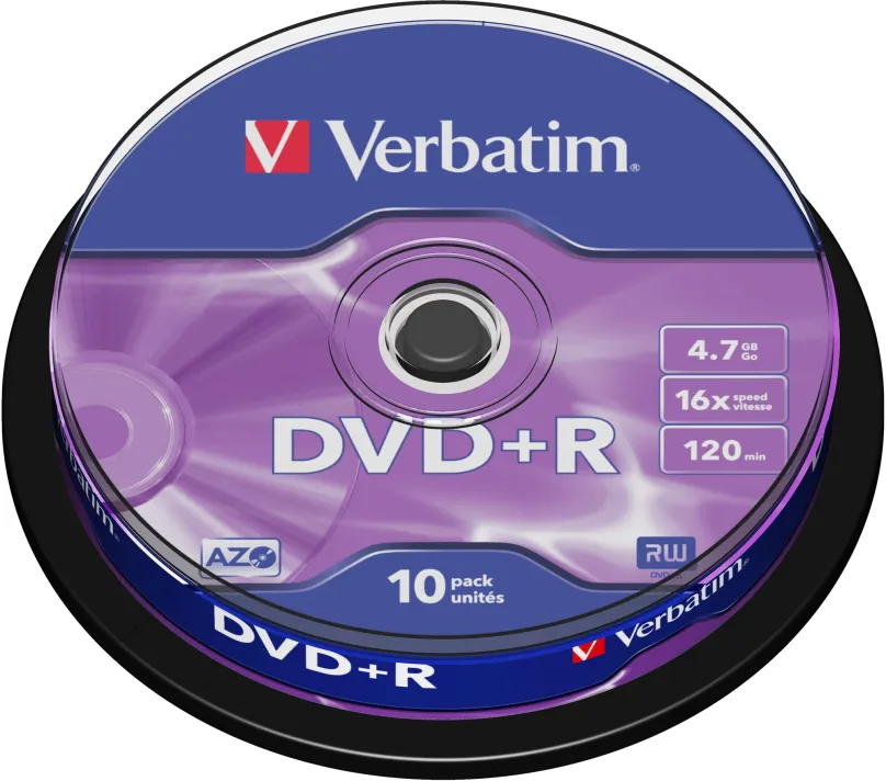 Médiá VERBATIM DVD+R AZO 4,7 GB, 16x, spindle 10 ks