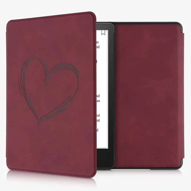Púzdro na čítačku kníh KW Mobile - Brushed Heart - KW5625702 - Púzdro pre Amazon Kindle Paperwhite 5 (2021) - tmavo jún