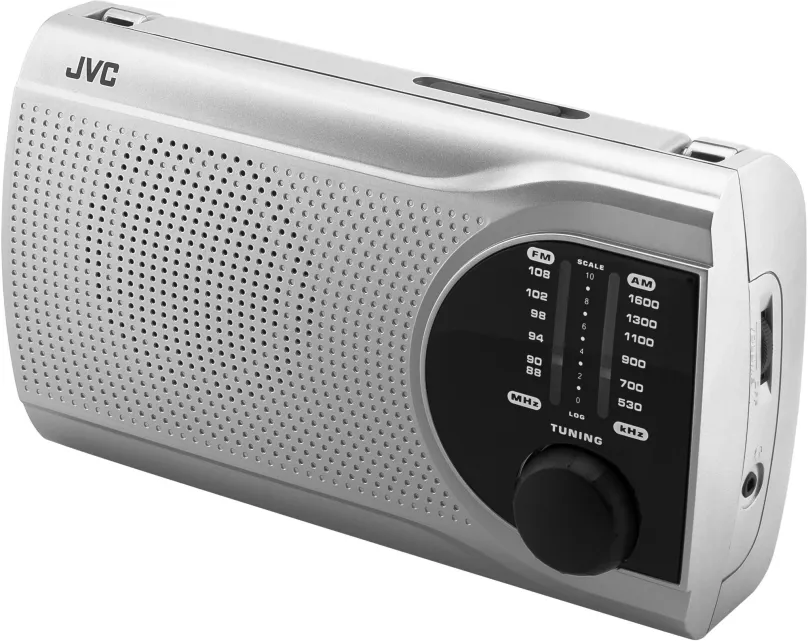 Rádio JVC RA-E321S, klasické, prenosné, AM a FM tuner, výkon 0,5 W, vstup 3,5 mm Jack, výs