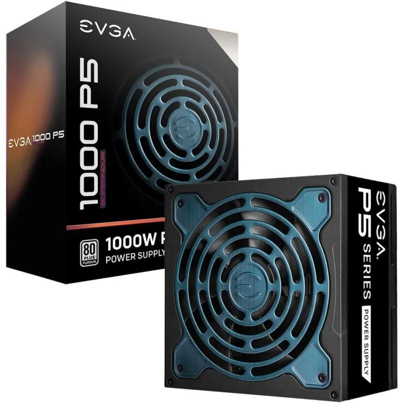Počítačový zdroj EVGA SuperNOVA 1000 P5, 1000 W, ATX, 80 PLUS Platinum, účinnosť 92%, 6 ks