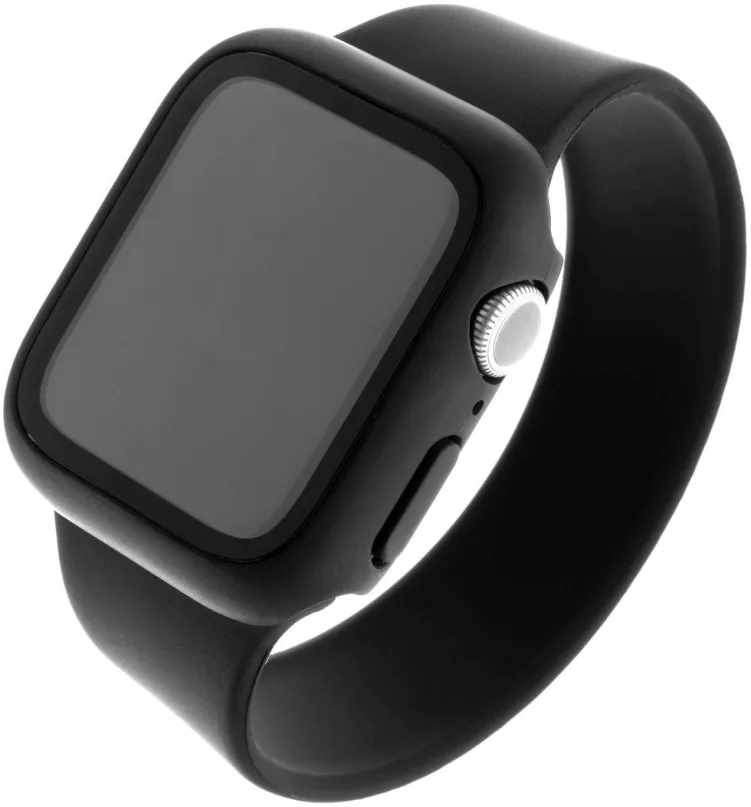 Ochranný kryt na hodinky FIXED Pure+ s temperovaným sklom pre Apple Watch 44mm čierne