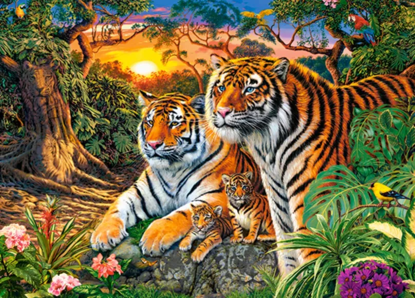 CASTORLAND Puzzle Tigria rodina 180 dielikov