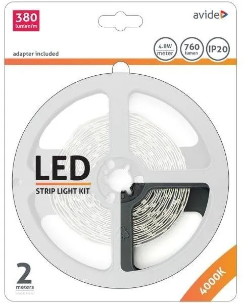 LED pásik Avide Set LED pásik denné svetlo so zdrojom 2m