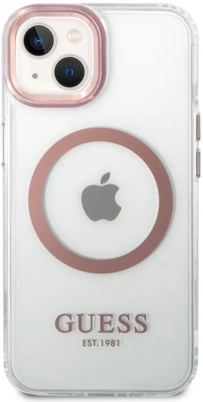 Kryt na mobil Guess Transparent MagSafe Kompatibilný Zadný Kryt pre iPhone 14 Plus Pink