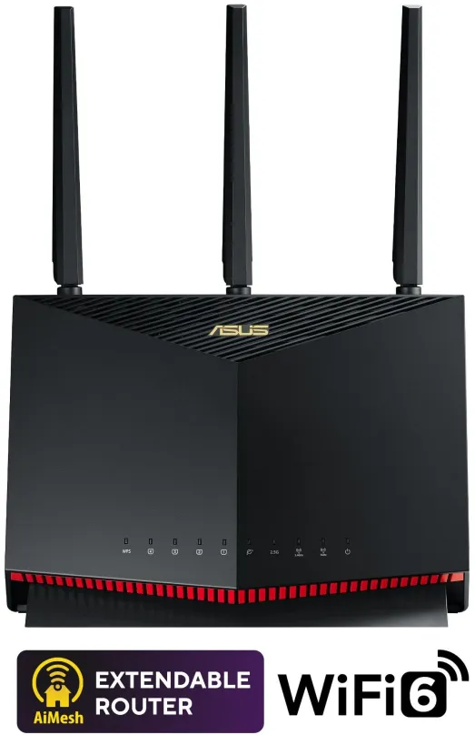 Asus RT-AX86U WiFi router, WiFi 6, 802.11s/b/g/n/ac/ax až 5665 Mb/s, dual-band (2.4 GHz