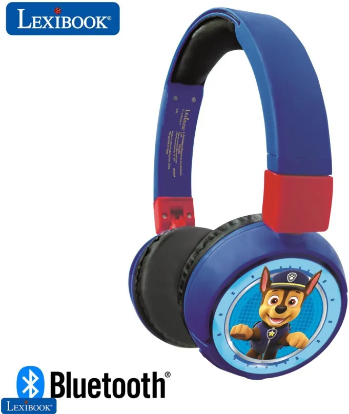 Bezdrôtové slúchadlá Lexibook Tlapková patrola Slúchadlá 2v1 Bluetooth® s bezpečnou hlasitosťou pre deti
