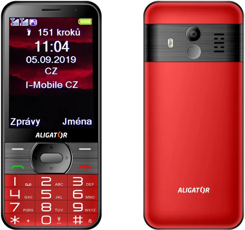 Mobilný telefón ALIGATOR A900 GPS Senior červený