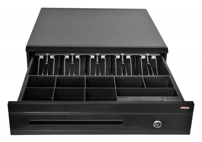 Pokladničná zásuvka Virtuos C425C čierna s káblom 24V