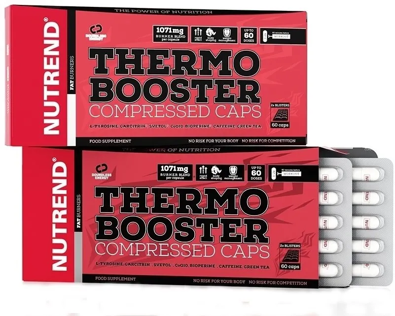 Spaľovač tukov Nutrend Thermobooster Compressed Caps, 60 kapslí