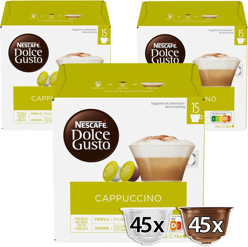 Kávové kapsule NESCAFÉ Dolce Gusto Cappuccino XXL, 3 balenia