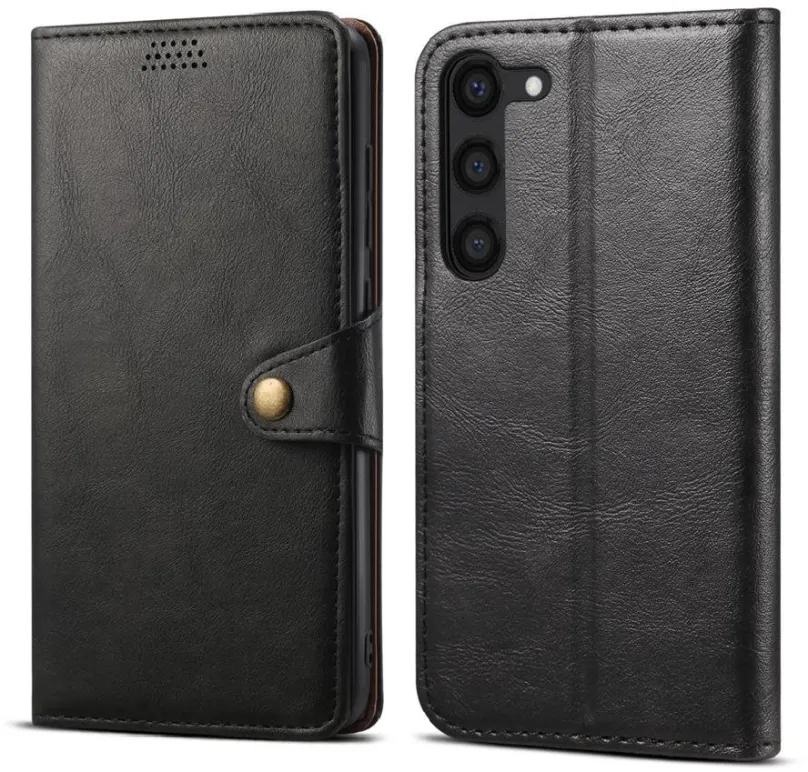 Púzdro na mobil Lenuo Leather flipové púzdro pre Samsung Galaxy S23+, čierna