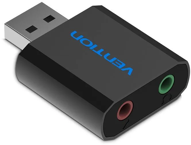 Externá zvuková karta Vention USB External Sound Card Black Metal Type