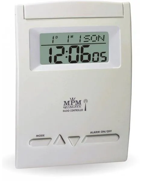Budík MPM-TIME C02.2765.00., digitálne, batériové napájanie, napájanie cez 1 ceruzkovú (AA