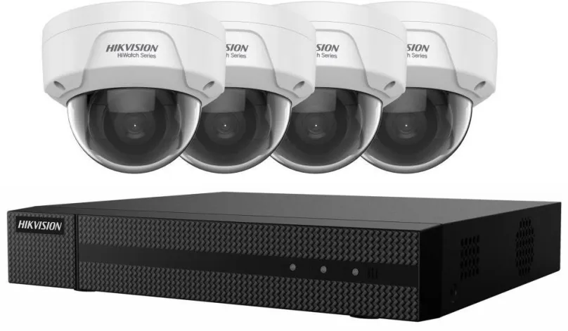 Kamerový systém HikVision HiWatch KIT dome 1x NVR HWN-2104MH-4P(C) 4x IP kamera HWI-D121H(C)