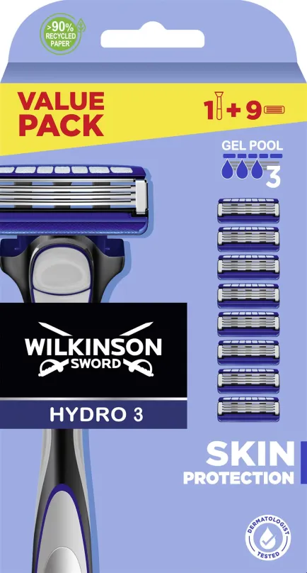 Holiaci strojček WILKINSON Hydro 3 Skin Protection Holiaci strojček + hlavica 9 ks