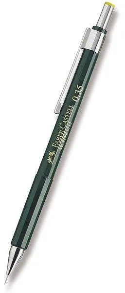 Mikrotužka FABER-CASTELL TK-Fine 0.35 mm HB, zelená, guľatá, pre pravákov aj ľavákov, farb