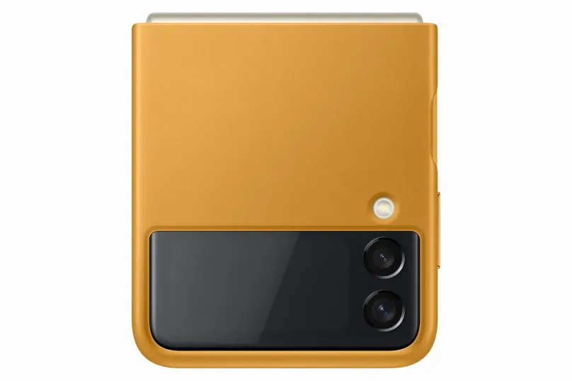Kryt na mobil Samsung kožený zadný kryt pre Galaxy Z Flip3 mustard