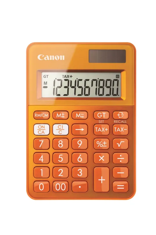 Kalkulačka CANON LS-100K oranžová, stolné, batériové napájanie, 10miestny LCD displej, odm