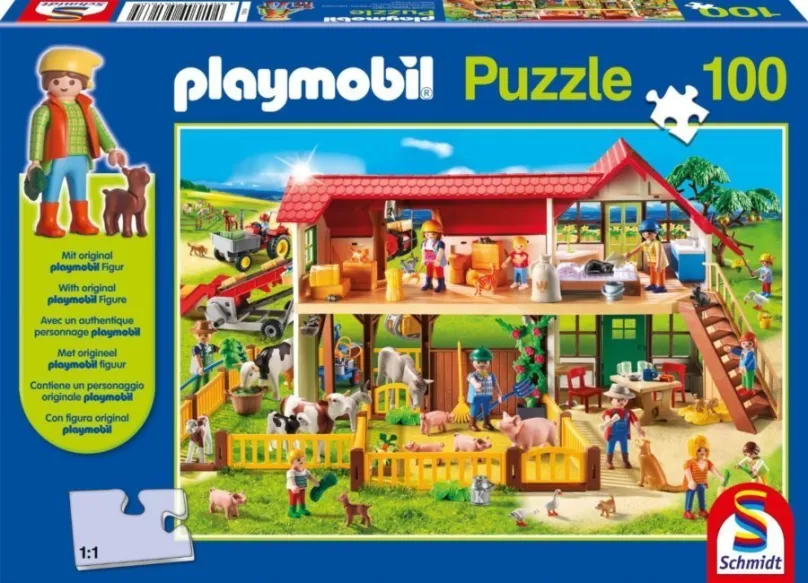 Puzzle Schmidt Puzzle Playmobil Farma 100 dielikov + figúrka Playmobil