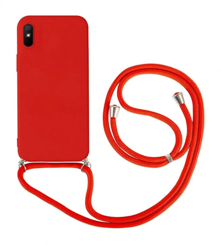 Kryt na mobil TopQ Kryt Xiaomi Redmi 9A červený so šnúrkou 91403
