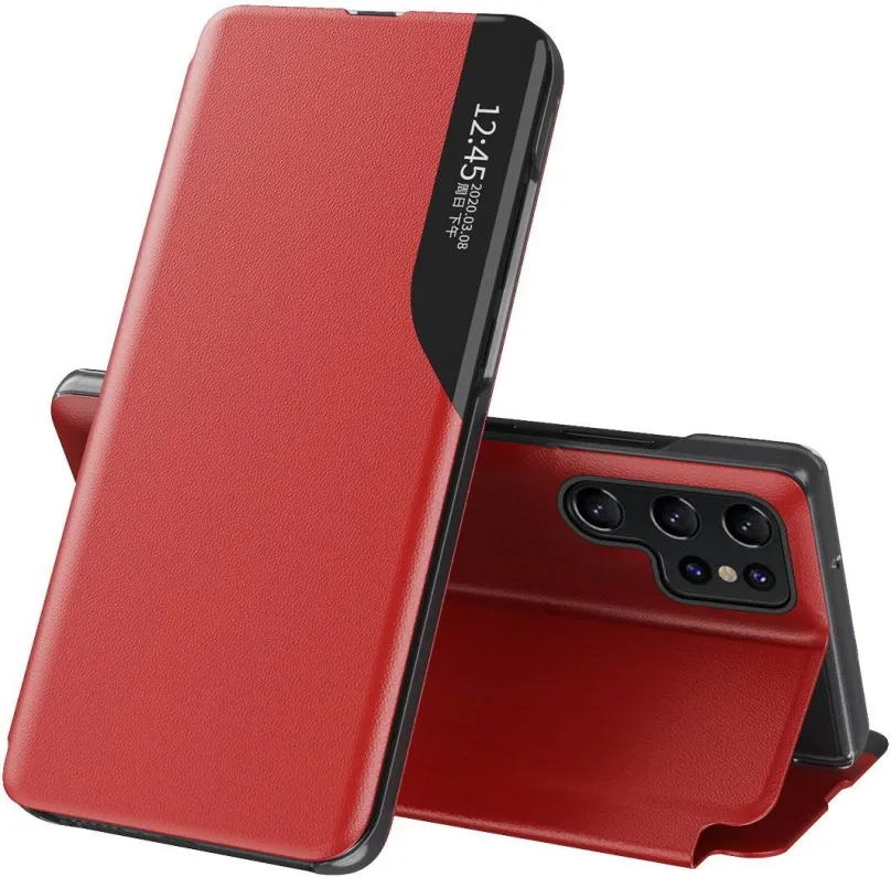 Púzdro na mobil Eco Leather View knižkové púzdro na Samsung Galaxy S22 Plus, červené