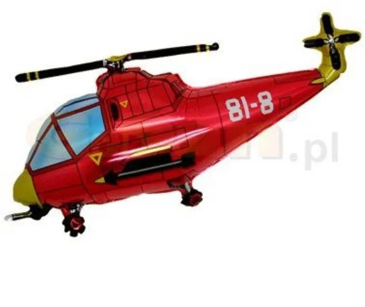 Balóniky Balón fóliový helikoptéra 60 cm - vrtuľník - červená