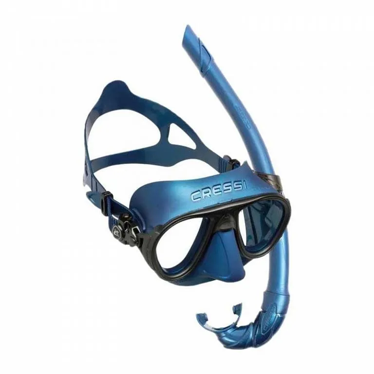 Potápačská sada Cressi Set maska Calibro a šnorchel Corsica, modrá