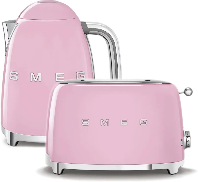 Set SMEG 50's Retro Style Kanvica 1,7l ružová + hriankovač 2x2 ružový 950W