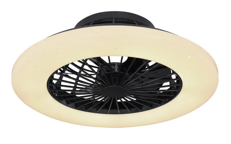 Globo 03628B LED stropné svietidlo s ventilátorom Travo 1x30W | 1800lm | 3000-6500K - stmievateľné, diaľkové ovládanie, nočný režim, čierna