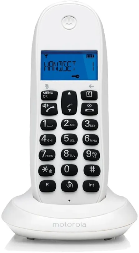 Telefón pre pevnú linku Motorola C1001CB+ White - Call blocking - Hands Free - Backlight Screen