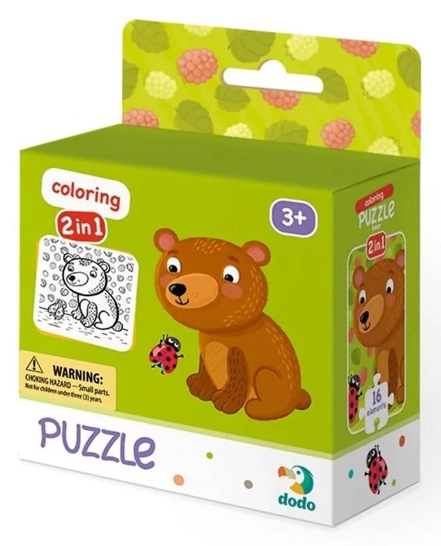 DODO Puzzle s omaľovánkou Medveď 16 dielikov