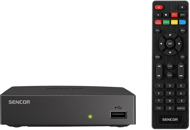 Set-top box Sencor SDB 523T, DVB-T2/T (H.265/HEVC), Full HD, USB, EPG, záznam na externý d