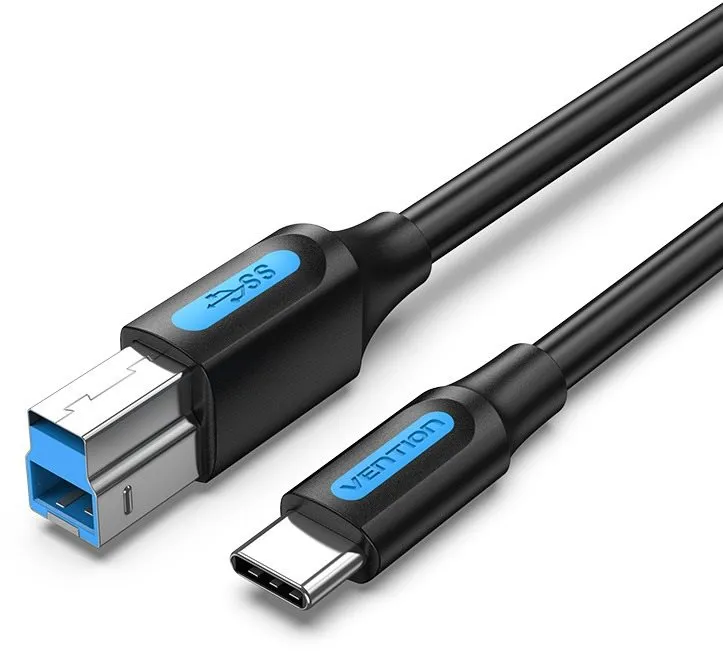 Dátový kábel Vention USB-C do USB-B Printer 2A Cable 0.5m Black
