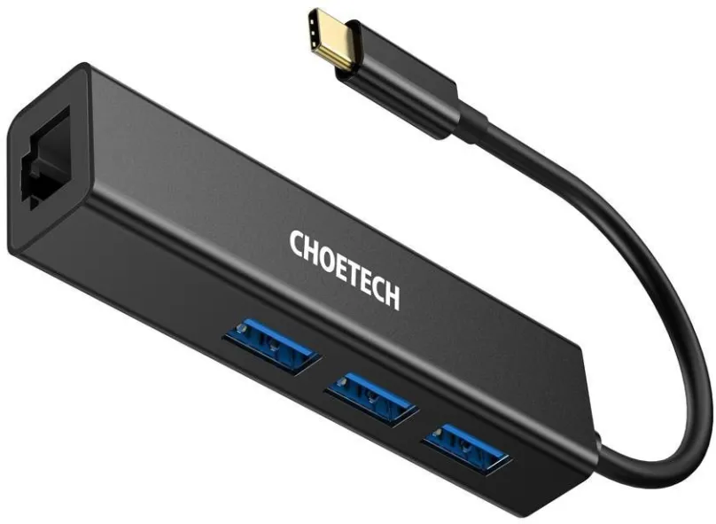 USB Hub Choetech 4-In-1 USB-C to RJ45 adaptér
