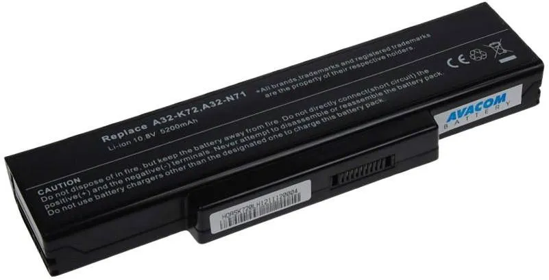 Batéria do notebooku Avacom pre Asus A72/K72/N71/N73/X77 Li-ion 11.1V 5200mAh/58Wh