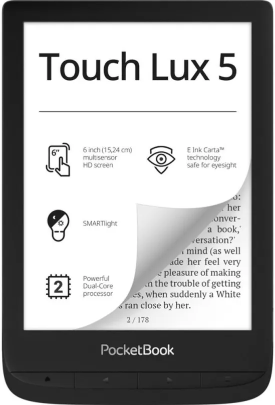 Elektronická čítačka kníh PocketBook 628 Touch Lux 5 Ink Black