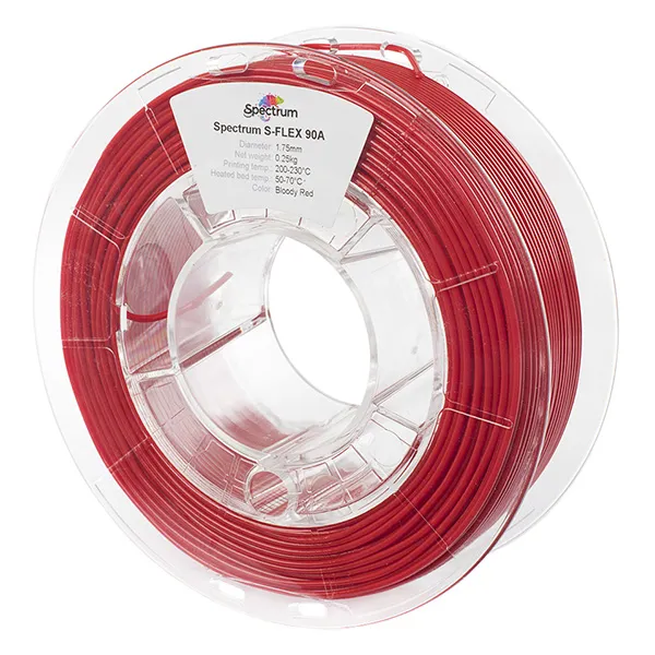 Spectrum 3D filament, S-Flex 90A, 1,75 mm, 250 g, 80252, bloody red