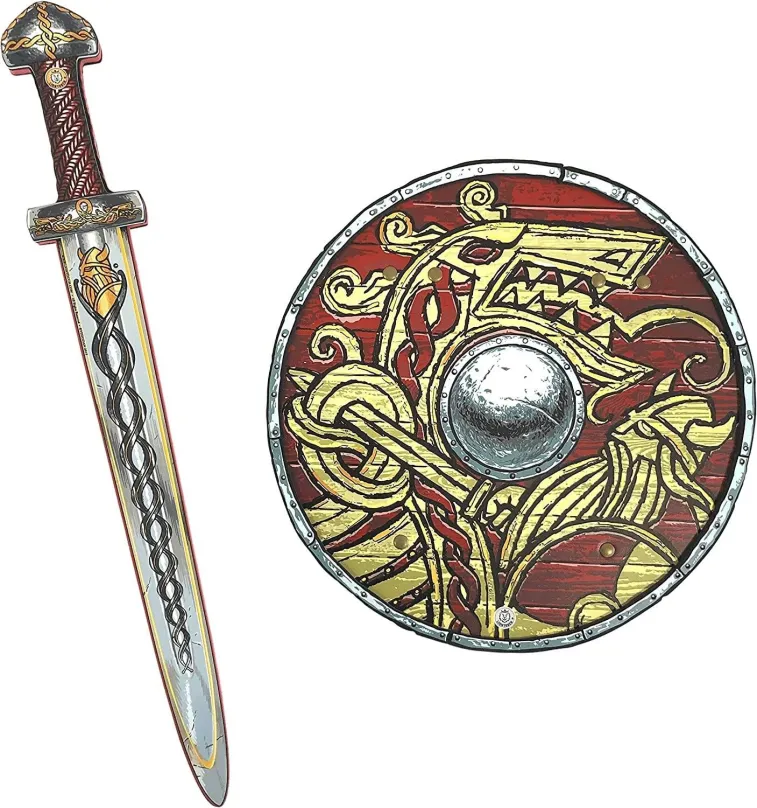 Meč Liontouch Vikingský set - Meč a štít, klasický, penový, dĺžka 540 mm, v balení Meč a Š