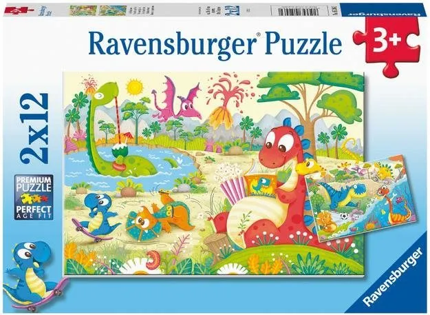 Puzzle Ravensburger puzzle 052462 Moji dinosaurie priatelia 2x12 dielikov