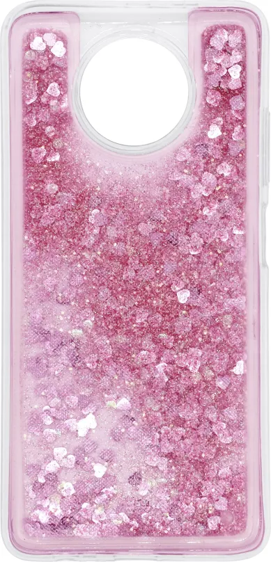 Kryt na mobil iWill Glitter Liquid Heart Case pre Xiaomi Redmi Note 9T 5G Pink