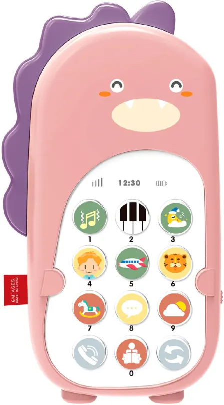 Interaktívna hračka Aga4Kids Detský telefón Dinosaurus, ružový