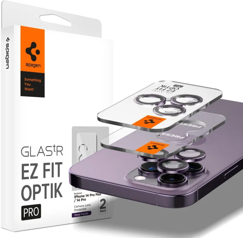 Ochranné sklo na objektív Spigen Glass EZ Fit Optik Pro 2 Pack Deep Purple iPhone 14 Pro/iPhone 14 Pro Max