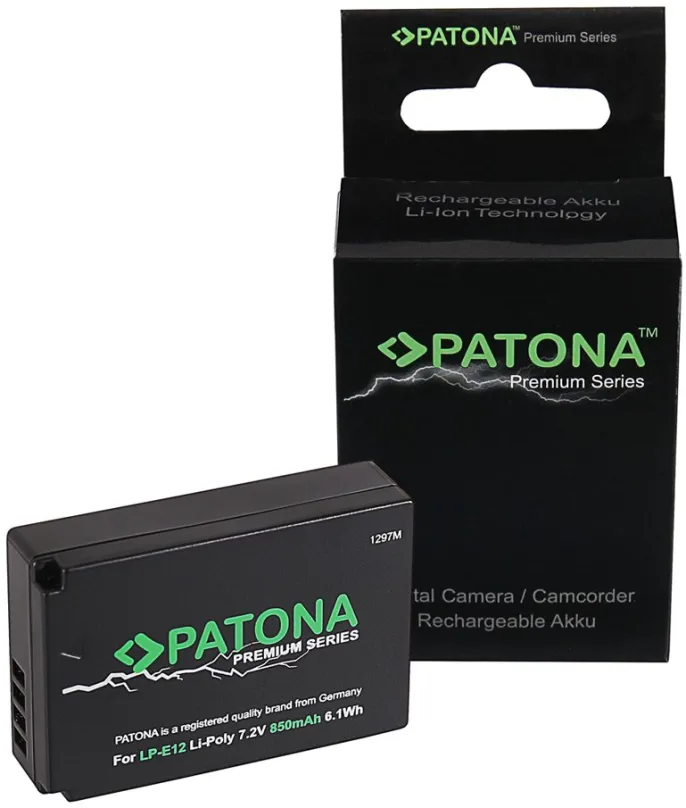 Batérie pre fotoaparát Paton pre Canon LP-E12 850mAh Li-Ion PREMIUM