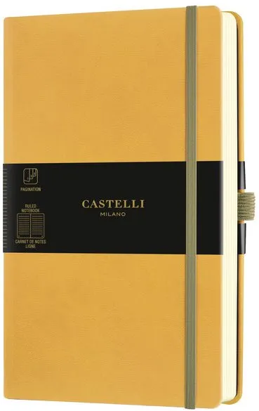 Zápisník CASTELLI MILANO Aqua Mustard, veľkosť M
