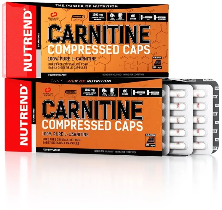 Spaľovač tukov Nutrend Carnitine Compressed Caps, 120 kapslí,