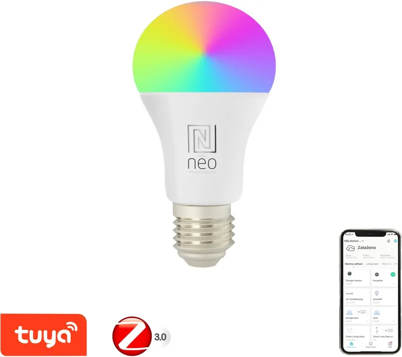 LED žiarovka IMMAX NEO Smart žiarovka LED E27 11W RGB+CCT farebná a biela, stmievateľná, Zigbee 3.0