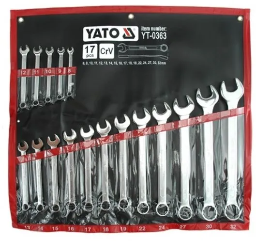 Kľúč YATO Sada kľúčov očkoplochých 17ks 8-32 mm