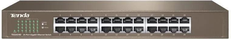 Switch Tenda TEG1024D, do racku, 24x RJ-45, 24x 10/100/1000Base-T, prenosová rýchlosť LAN