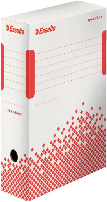 Archivačná krabica ESSELTE Speedbox, 10 x 25 x 35 cm, bielo-červená